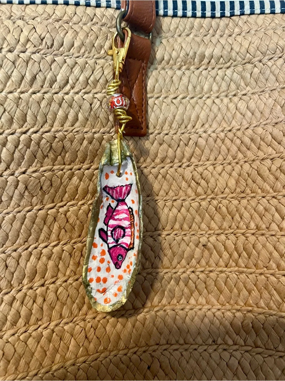 Whimsical hand painted purse charm